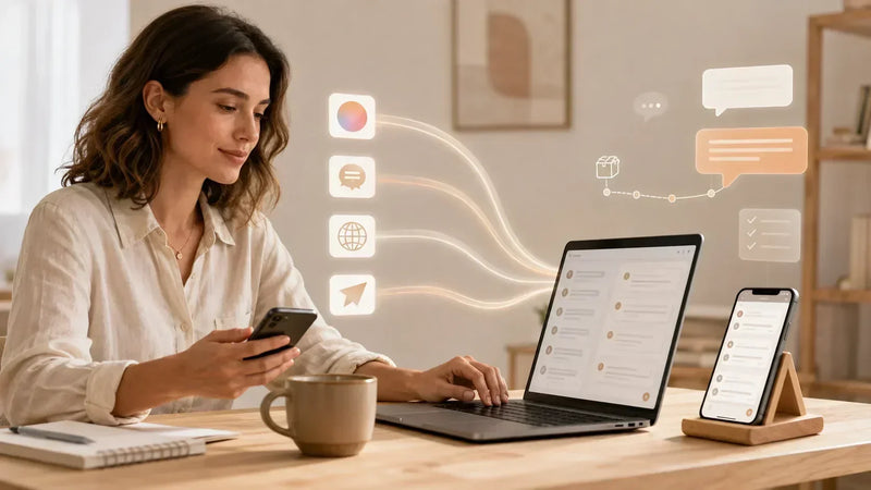 Instagram, WhatsApp ve web sitesi müşteri mesajlarını tek akışta yöneten kadın girişimci