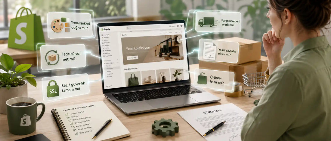 Shopify Mağaza Kurulumu: İlk Haftada Gözden Kaçırmamanız Gereken 5 Şey